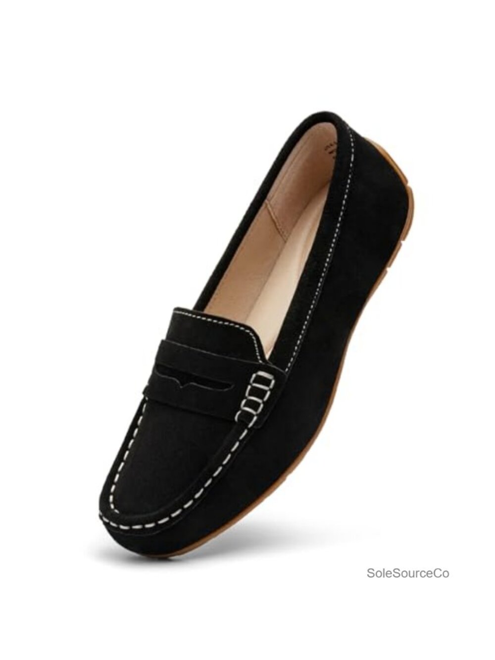 Suede Leather Penny Loafers Slip-Ons Memory Foam Business Casual